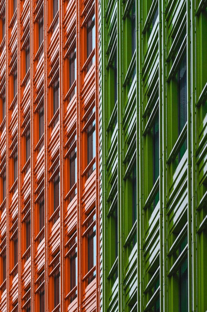 architecture, building, infrastructure, orange, green, green building